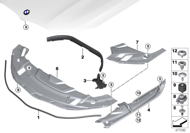 2018 BMW M760i xDrive  Clip, Bottom Part Diagram for 07147469317