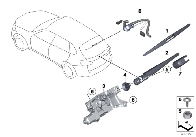 2018 BMW X5  Spray Nozzle With Hose Diagram for 63257350771