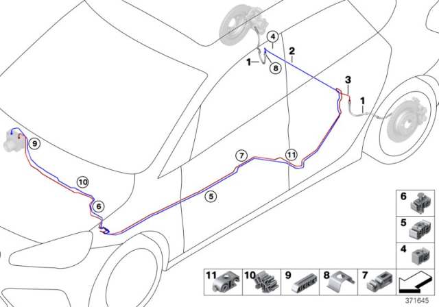 2017 BMW X1  Brake Hose Rear Diagram for 34306798466