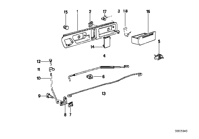 1993 BMW 525i Door Handle Inside Left Diagram for 51228137387