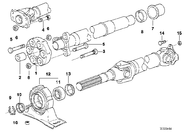 1999 BMW 318ti Universal Joint Diagram for 26111227410