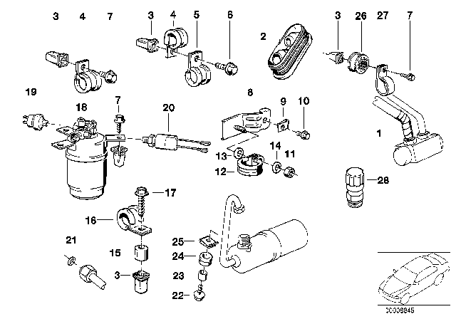 1991 BMW 318is  Safety Pressure Switch Diagram for 64538390971