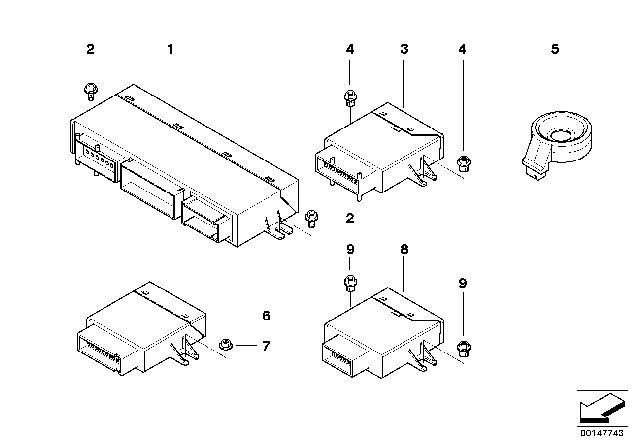 2003 BMW Z4  Convertible Folding Top Control Module Diagram for 61357199997