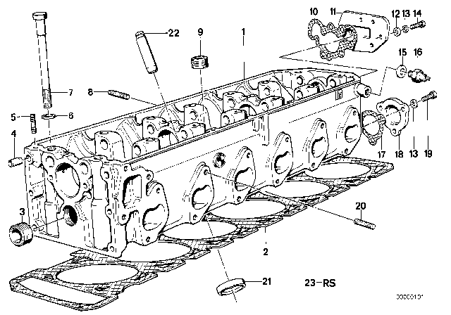 1989 BMW 735iL  Gasket Set Cylinder Head Asbestos Free Diagram for 11129059238