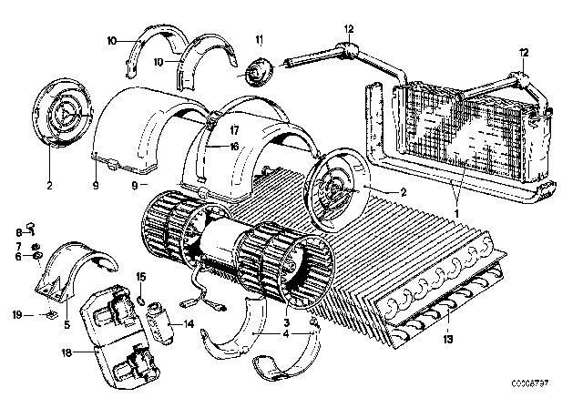 1984 BMW 733i  Frame Inner Diagram for 64111361842