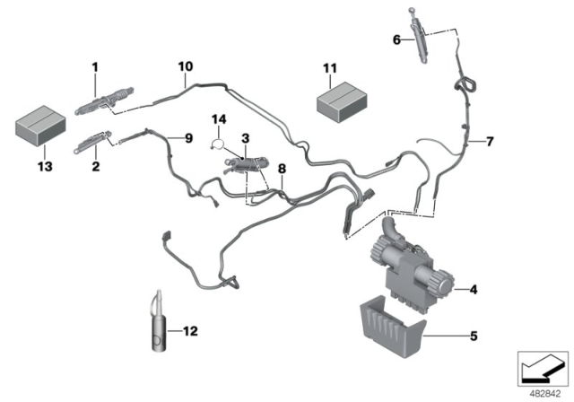 2018 BMW M4  Hydraulic Hose Left Diagram for 54377344455