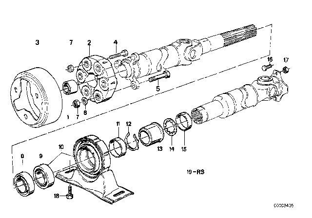 1992 BMW 318i Hex Bolt Diagram for 26111225054