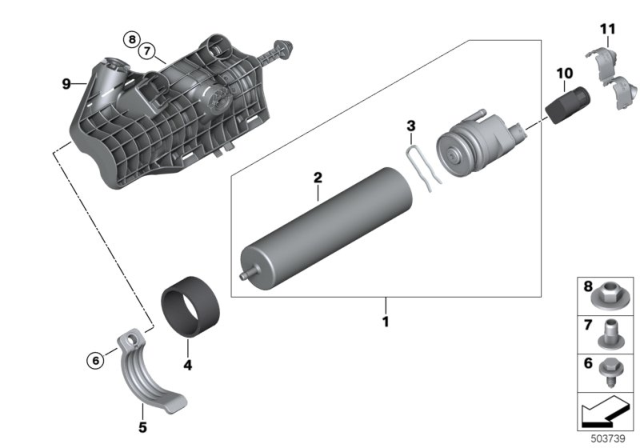 2015 BMW X5  Clamping Bracket Diagram for 13327789220