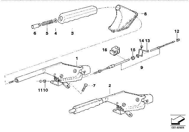 1995 BMW 318i  Plastic Handbrake Lever Diagram for 34411158620