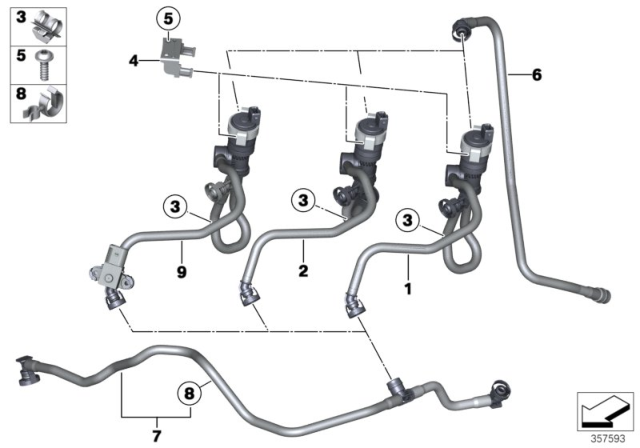 2015 BMW X4  Fuel Tank Ventilation Valve With Pipe Diagram for 13907636146