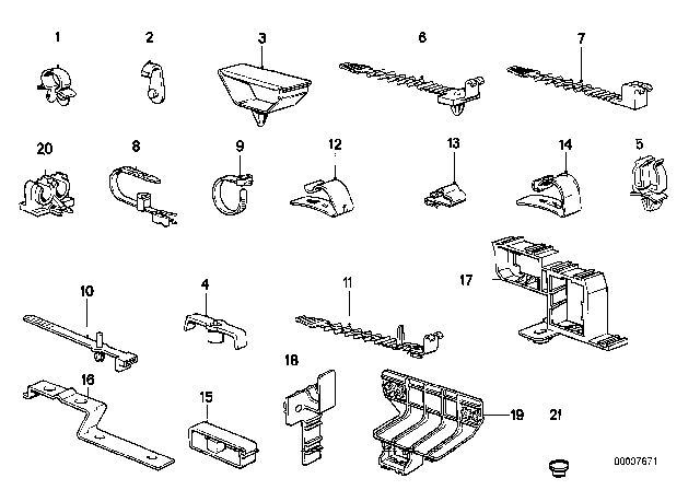 1987 BMW 325e  Relay Bracket Diagram for 61131378991