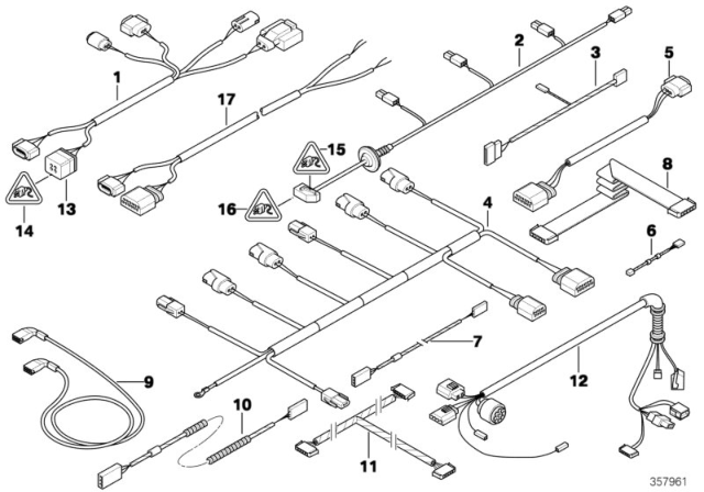 2004 BMW 545i  Connecting Lead, Cic / Display Diagram for 61119185171