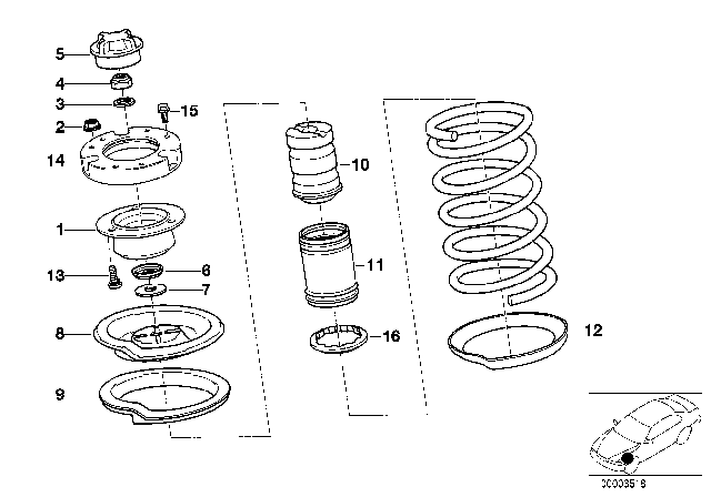 1989 BMW 635CSi Self-Locking Hex Nut Diagram for 31311136641