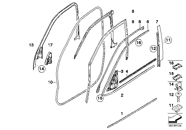 2010 BMW X5 Door Weatherstrip, Front Diagram for 51767220381