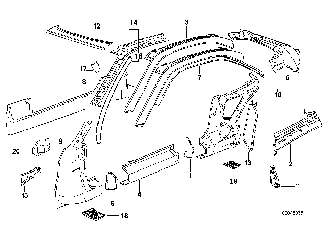 1992 BMW 850i Support Lifting Platform Diagram for 51718108301