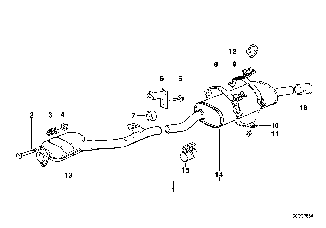 1991 BMW 318i  Clamp Diagram for 18211707923