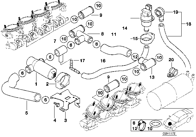 2000 BMW M5  Fuel Tank Breather Valve Diagram for 13907830766