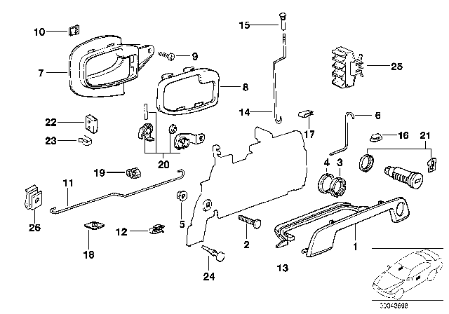 1993 BMW 318i  Lever Diagram for 51211960805