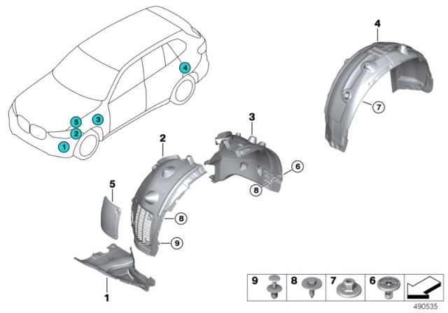 2019 BMW X7  COVER, WHEELHOUSING, REAR, F Diagram for 51747424913