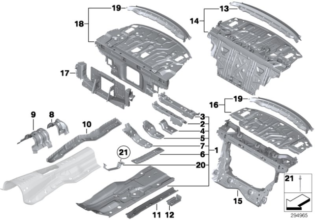 2019 BMW 650i Gran Coupe Bracket For Accelerator Pedal Module Diagram for 41117263708