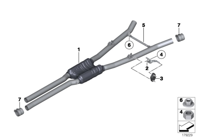 2012 BMW 740i  Center Pipe Diagram for 18307585331