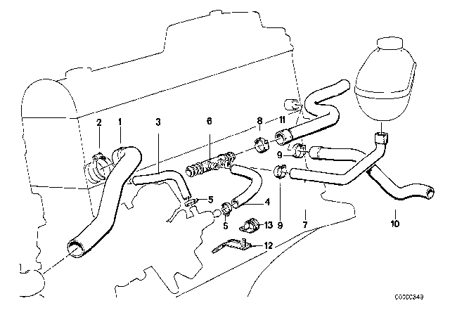 1986 BMW 524td  Connection Piece Diagram for 11531285859