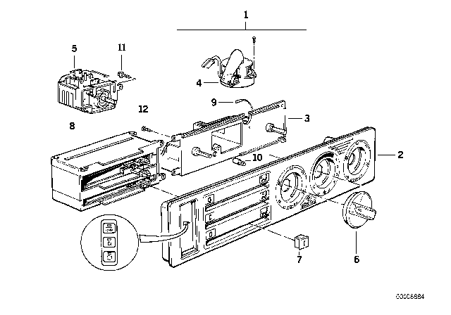 1993 BMW 525i Bulb Diagram for 62111391777