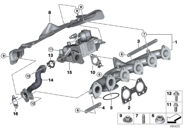 2016 BMW X5  Heat Protection, Manifold Diagram for 11628517630