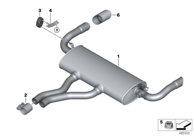 2018 BMW X4  Rear Exhaust Flap Muffler Diagram for 18308648216