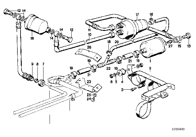 1981 BMW 320i  Non-Return Valve Diagram for 16121154340
