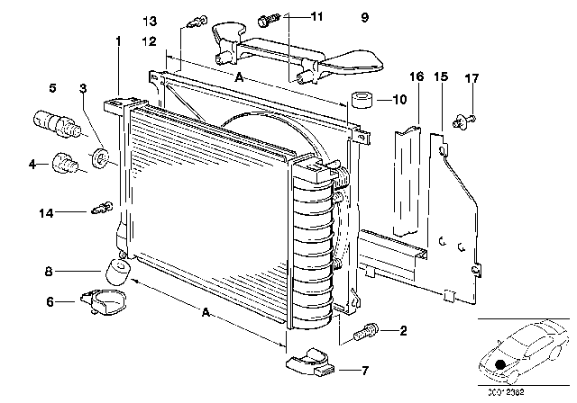 1986 BMW 325e  Bracket Diagram for 17111709347