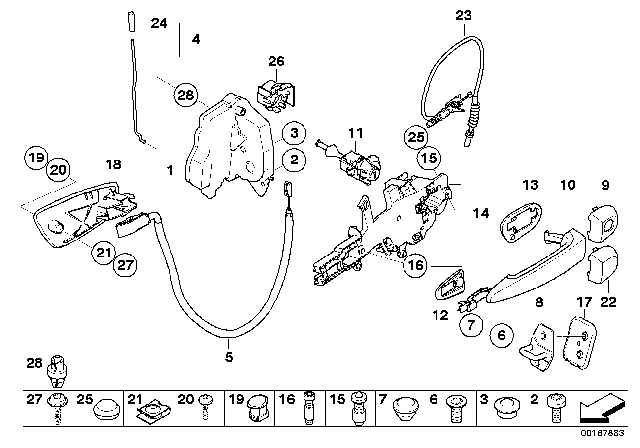 2007 BMW 328i  Plug, Door Opener, Inside Left Diagram for 51417118895