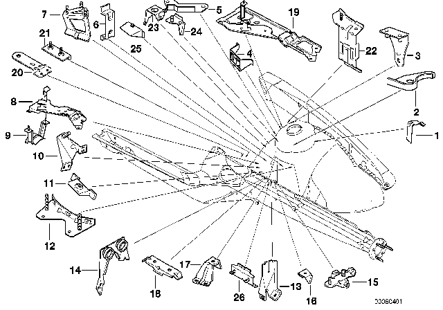 1997 BMW Z3 Bracket For Cruise Control Servomotor Diagram for 41148401744
