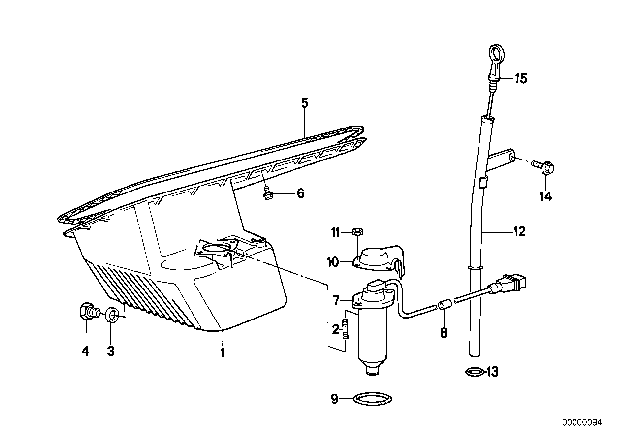 1990 BMW 525i  Dipstick Diagram for 11431718863