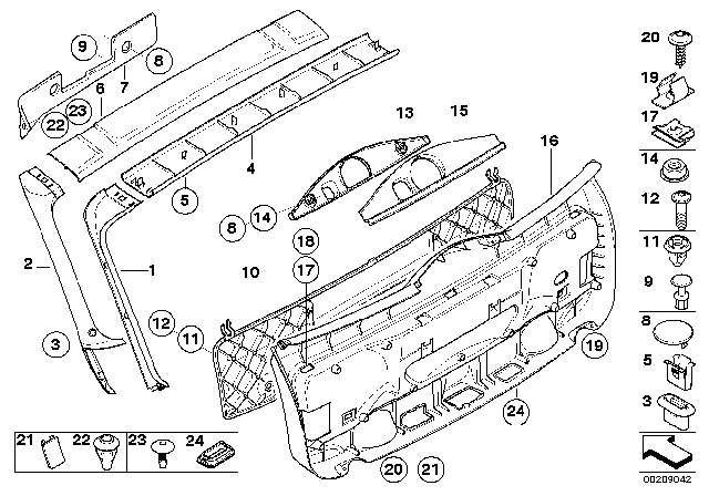 2007 BMW 530xi  Cover, Emergency Unlocking Diagram for 51497169137