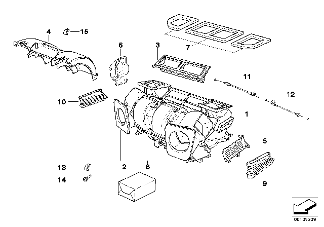 1997 BMW 528i  Rear Right Heater Duct Grommet Diagram for 64118391128