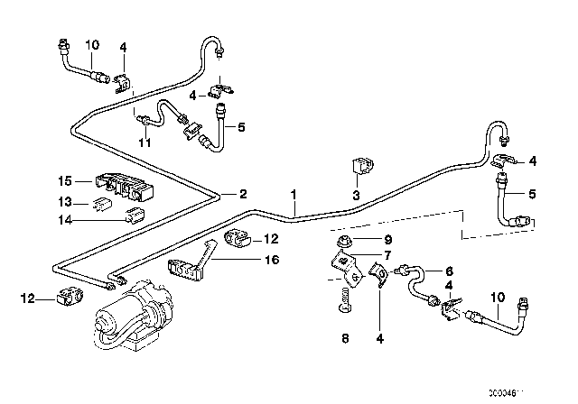 1997 BMW Z3  Brake Hose Rear Diagram for 34321159881