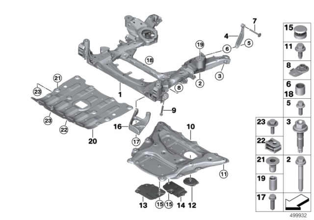 2019 BMW X5  BRACE, ENGINE MOUNT, LEFT Diagram for 31106878071
