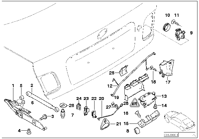 2005 BMW 330Ci  Gas Pressurized Spring Diagram for 51248227895
