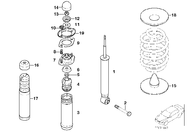1999 BMW 323i  Lower Spring Pad Diagram for 33531094518