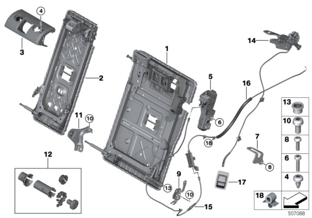 2020 BMW X4  Oval-Head Screw, Self-Tapping Diagram for 07146777838