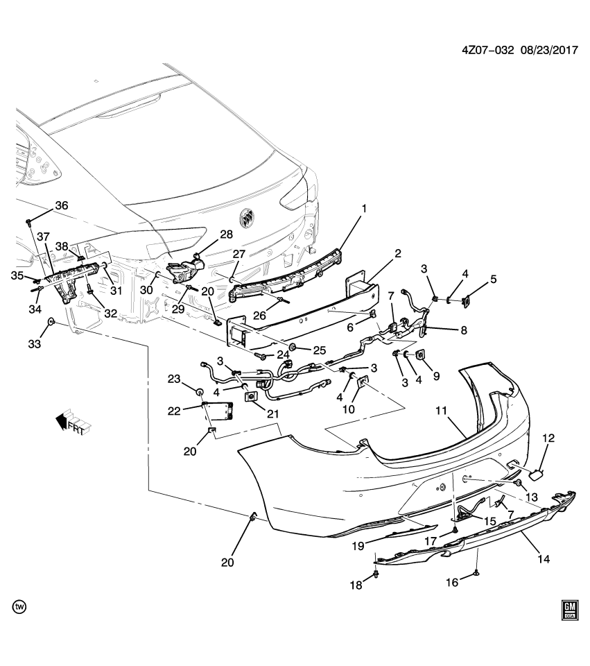 GM 39135489 HARNESS ASM-RR OBJECT ALARM SEN WRG