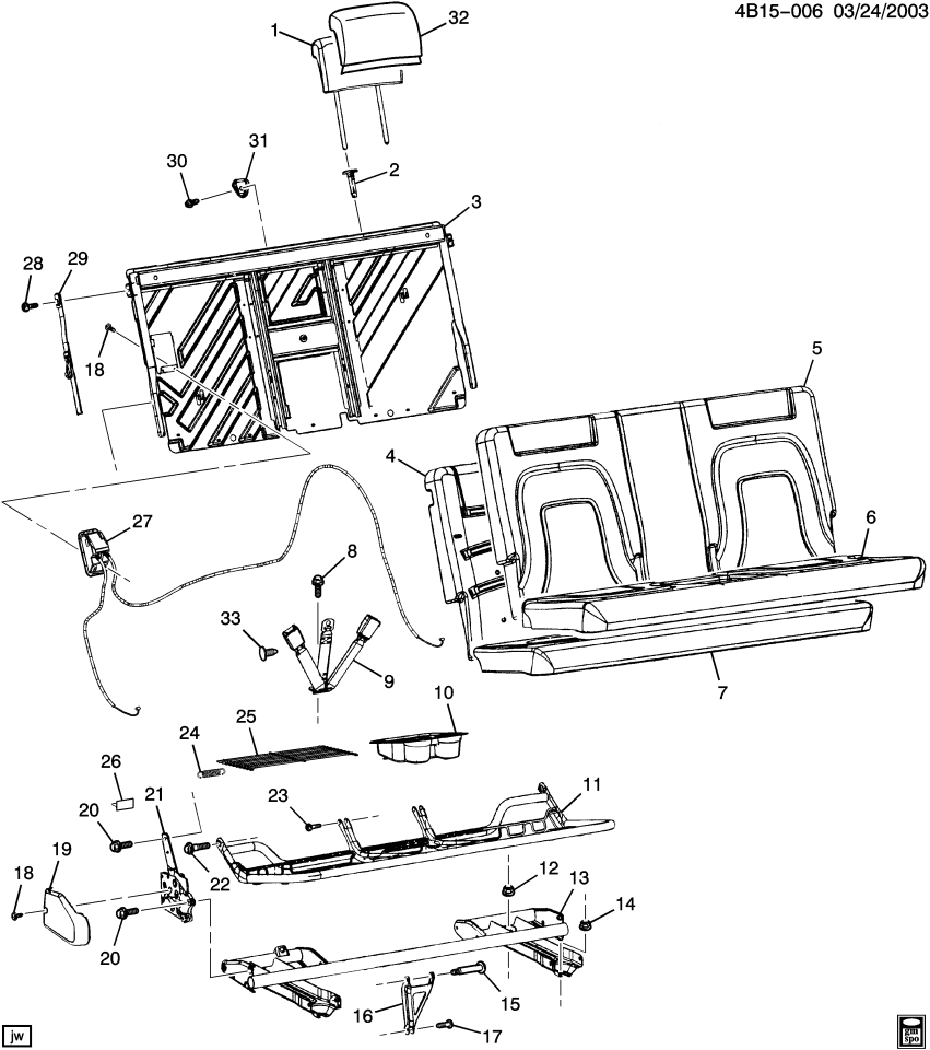GM 88899419 Bolt/Screw, Rear Seat Head Restraint