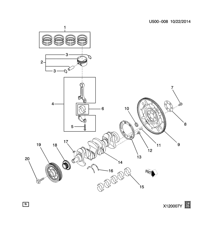 GM 19316098 Bolt, Crankshaft Position Sensor Reluctor Ring