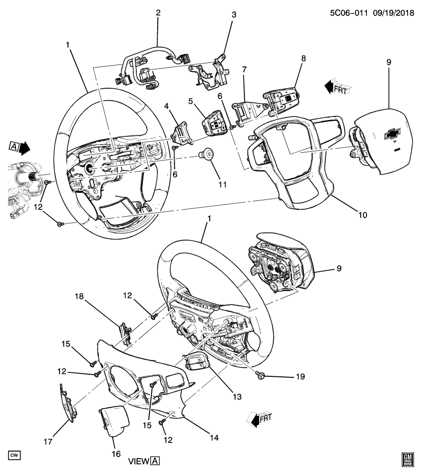 GM 85594334 WHEEL ASM-STRG *BLACK