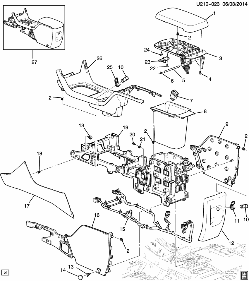 GM 84001170 Console Asm-Front Floor *Black
