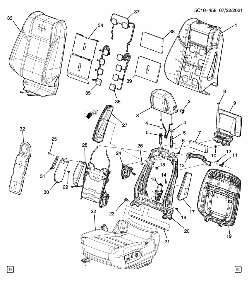 GM 13430684 RIVET, F/SEAT BK FRM REINF
