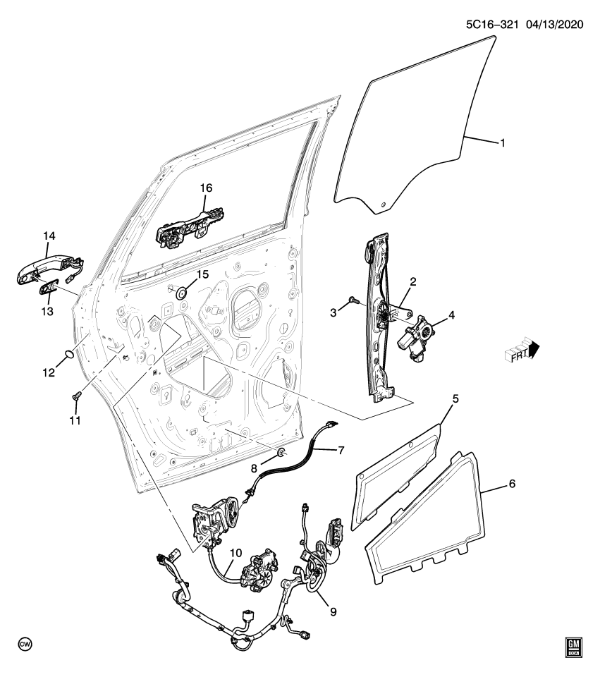 GM 84678975 WINDOW-RR S/D