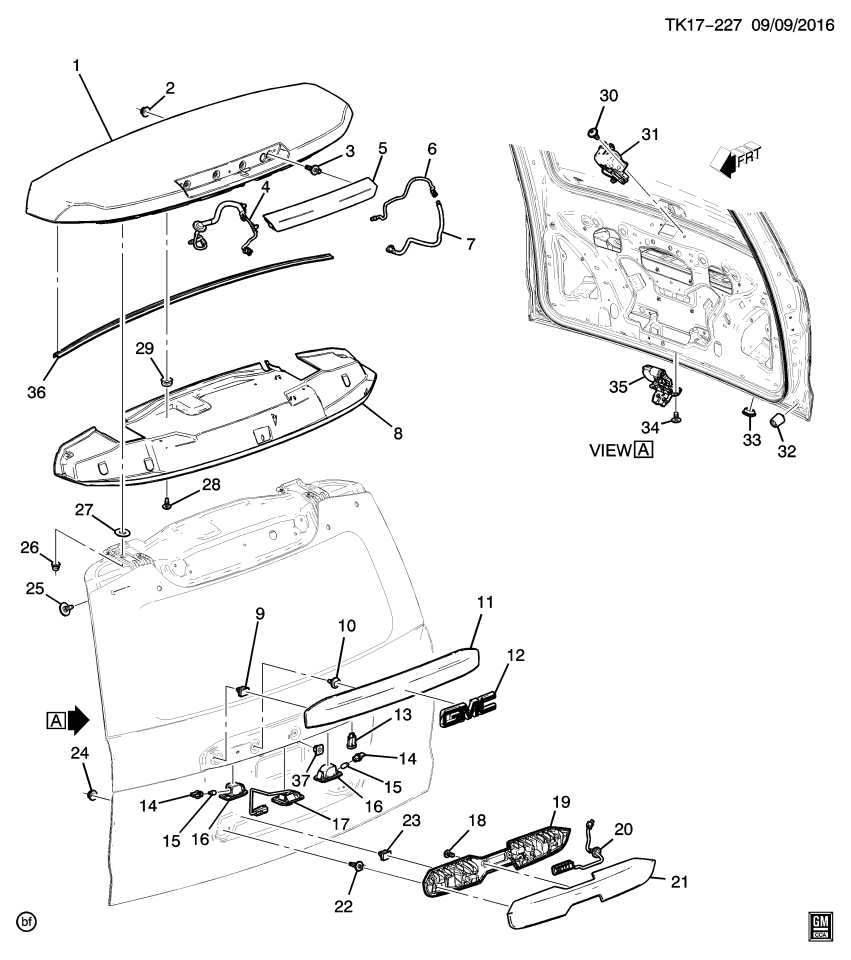 GM 23364753 Insulator-Rear End Spoiler