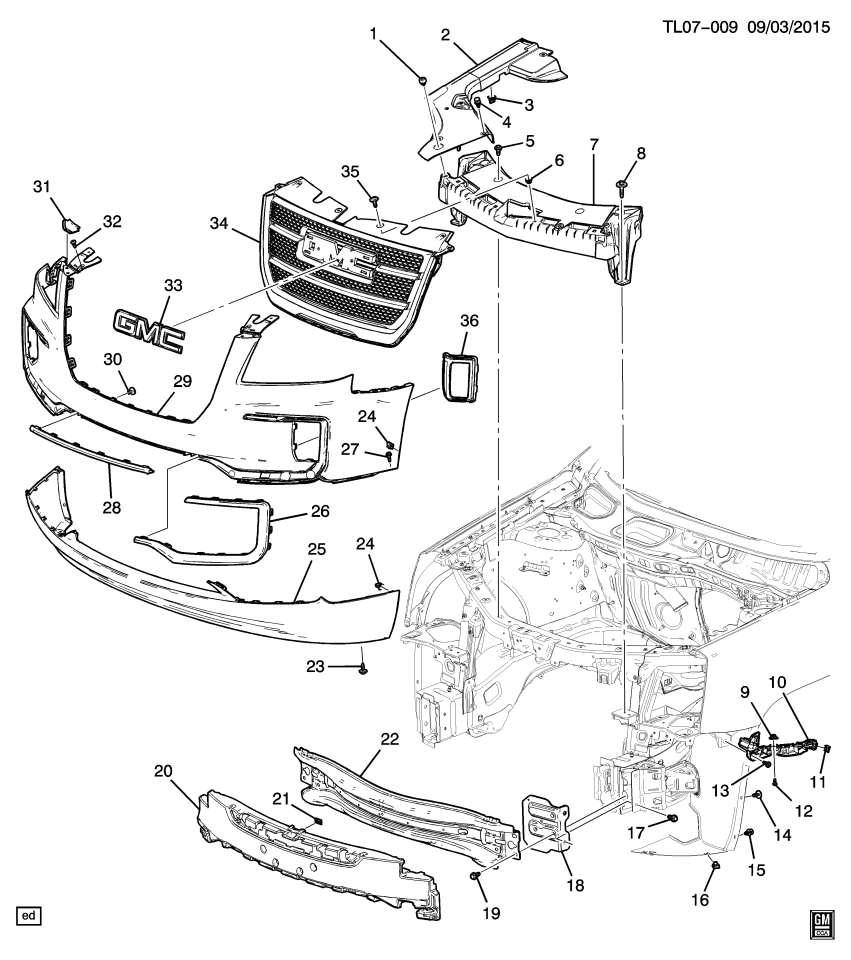 GM 23232308 Seal-Front Bumper Fascia